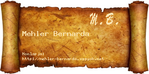 Mehler Bernarda névjegykártya